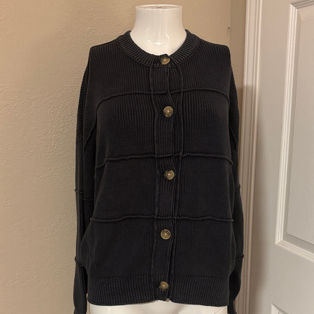 Stussy Women's Blue Cotton Cardigan Sweater